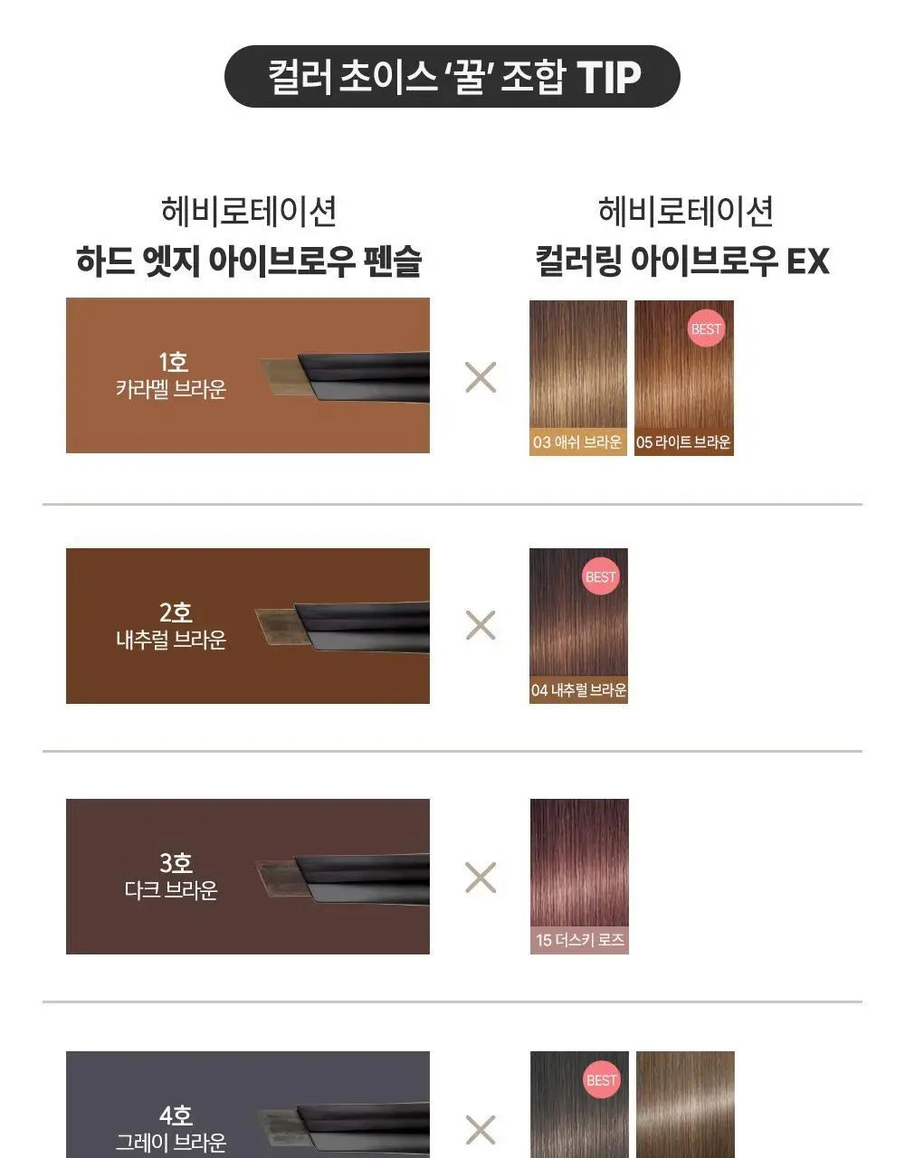 [뭉침NO] 키스미 헤비로테이션 하드 엣지 아이브로우 펜슬 상세페이지 15
